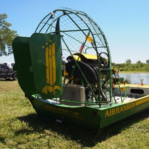 Fast little green airboat